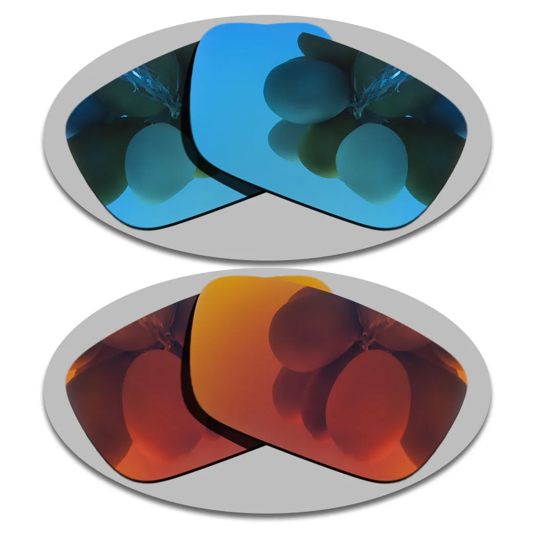 

Sky Blue&Fire Red Lenses Replacement For-Oakley Jury Polarized Sunglasses