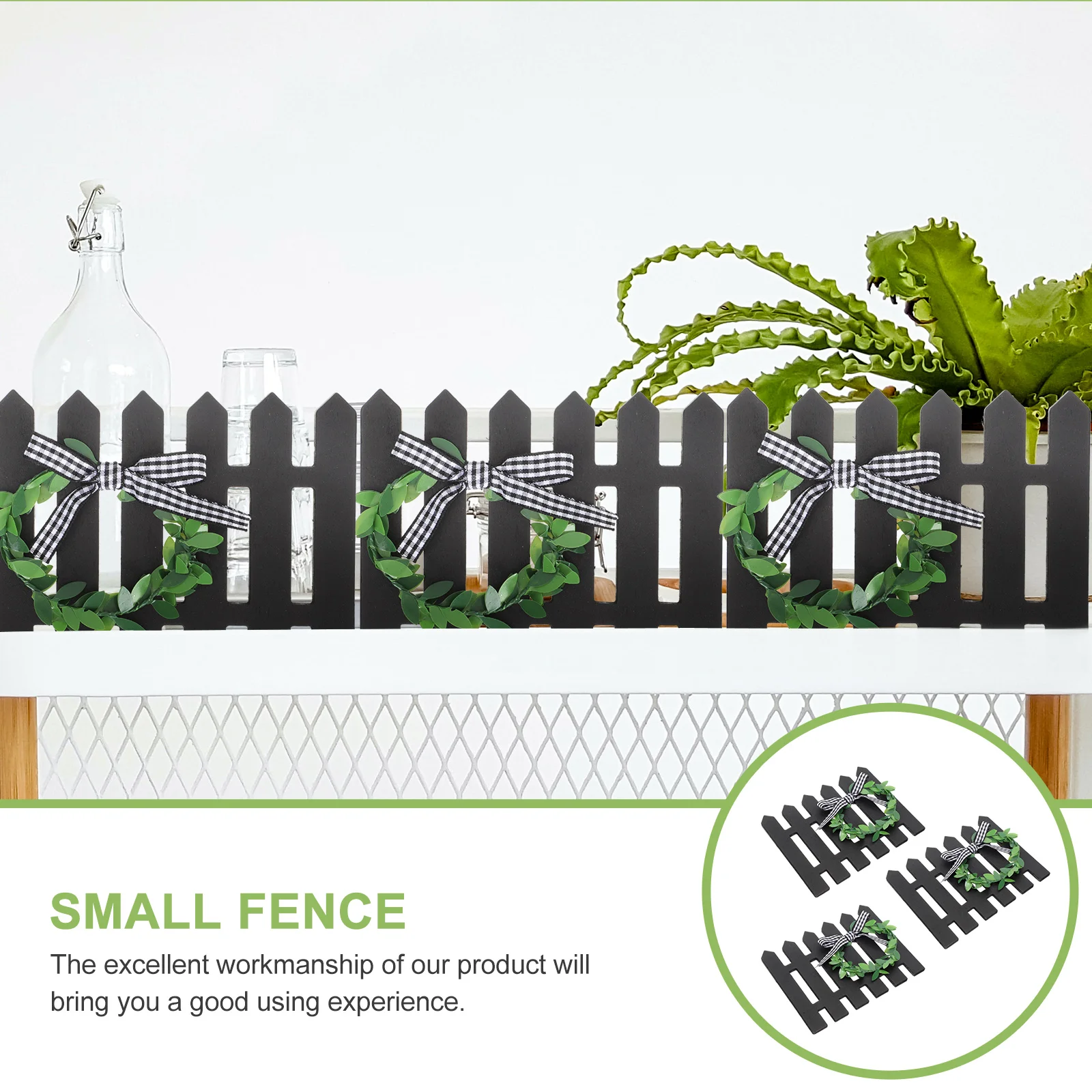

3Pcs Wooden Fence Micro Landscape Garden Fence Miniature Decorative Outdoor Indoor Scene Ornament Miniature Ornament