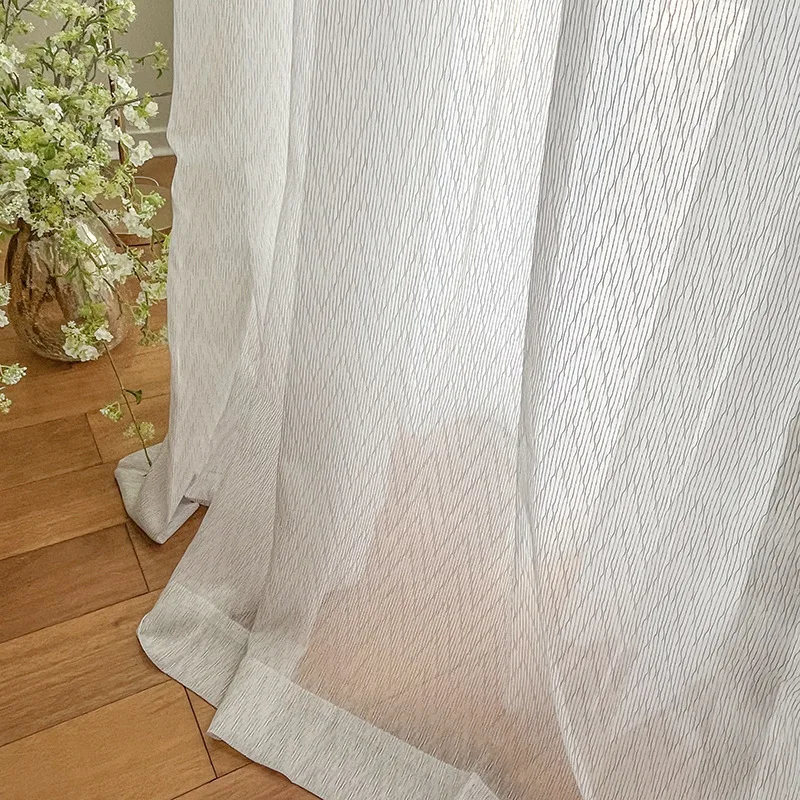 Shiny Silk Texture Light Curtain, Glass Pearl Curtain, High-end Atmospheric Window Screen, Modern Simple Screen