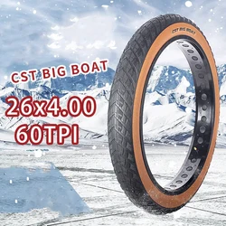 BIG BOAT MTB Bike Tire100-559 26x4.0 Brown Edge 60TPI Steel Wired 26er Beach Bicycle Tire Fat Snow Bike Cycling Parts CTC-06