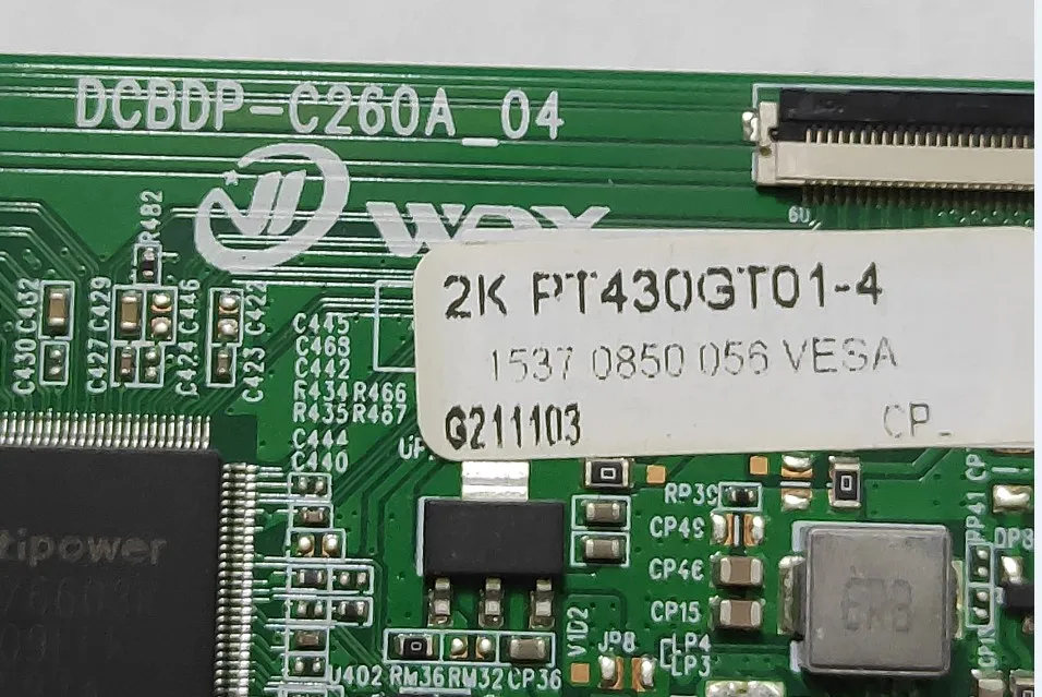 Livraison gratuite! HUIKE – écran LCD DCBDP-C260A_04 de 43 pouces, logic board, PT430GT01, T-CON