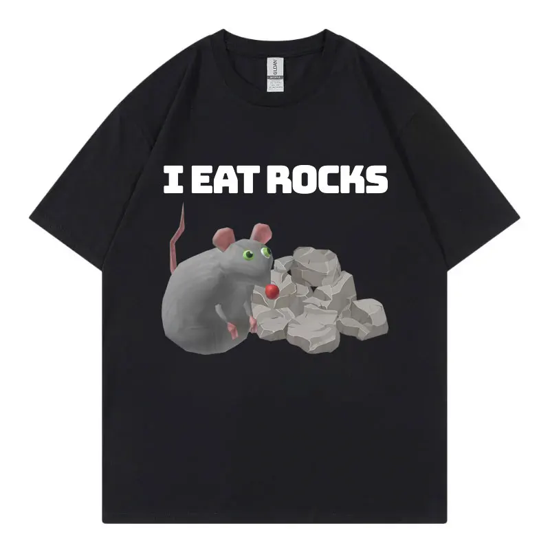 

I Eat Rocks Funny Rat Meme T-shirts Men Women Clothing Fashion Oversized T-shirt Summer Casual Short Sleeve T Shirt Streetwear