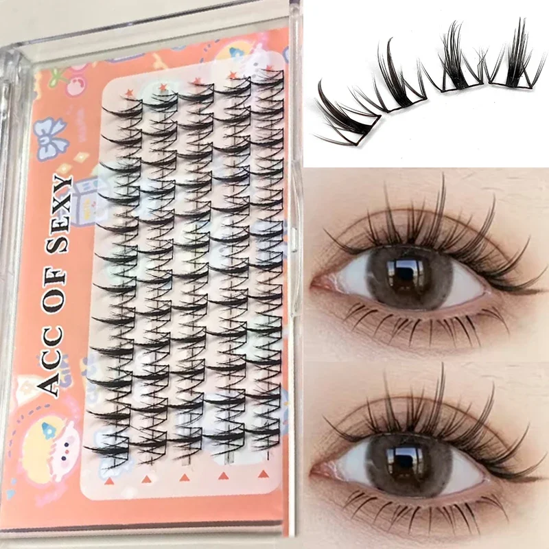 

60 Clusters/box Manga False Lashes Natural Soft Thick Black Stems Segmented Eyelashes Extensions Korean Makeup DIY False Eyelash