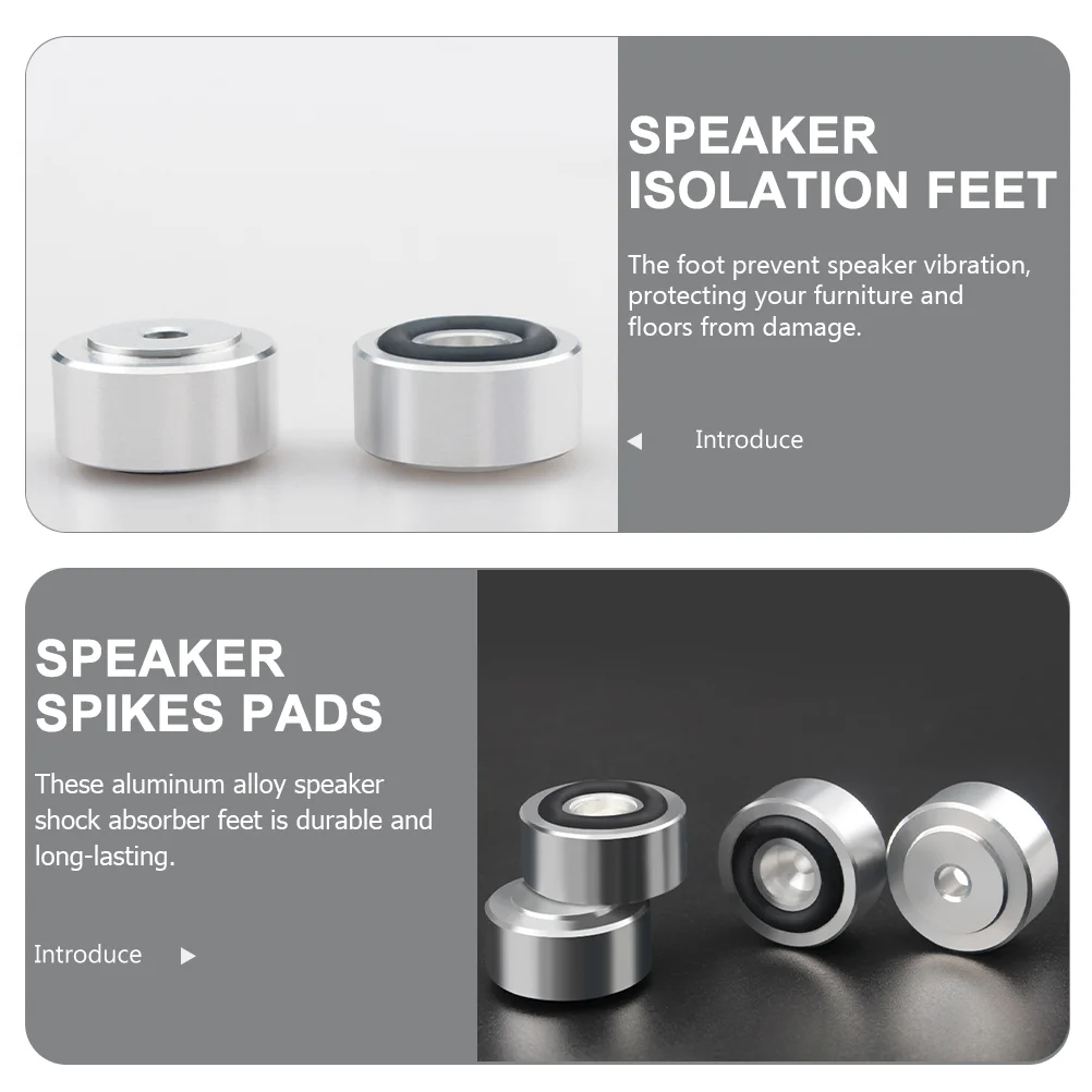 4 Pcs Speaker Shock Absorber Feet Stand Speakers High Fidelity Audio Isolation for Aluminum Alloy Supply Subwoofer