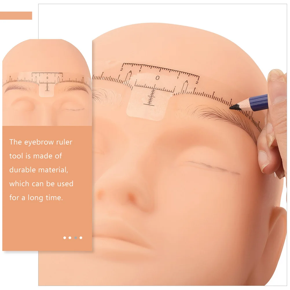 100 stücke Einweg Augenbraue Aufkleber Vorlage Messwerkzeug Zeichnung Gestaltung Lineal Für Frauen Make-Up Stirn Linie Positionierung Kit