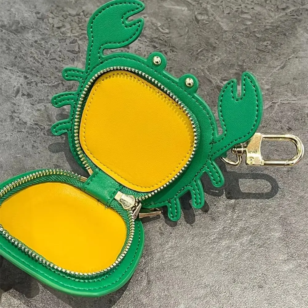 الإبداعية الكرتون كراب محفظة نسائية للعملات المعدنية المفاتيح سستة محفظة صغيرة كراب بولي Leather قلادة جلدية لطيف على ظهره شماعات سماعة حقيبة الإناث #5