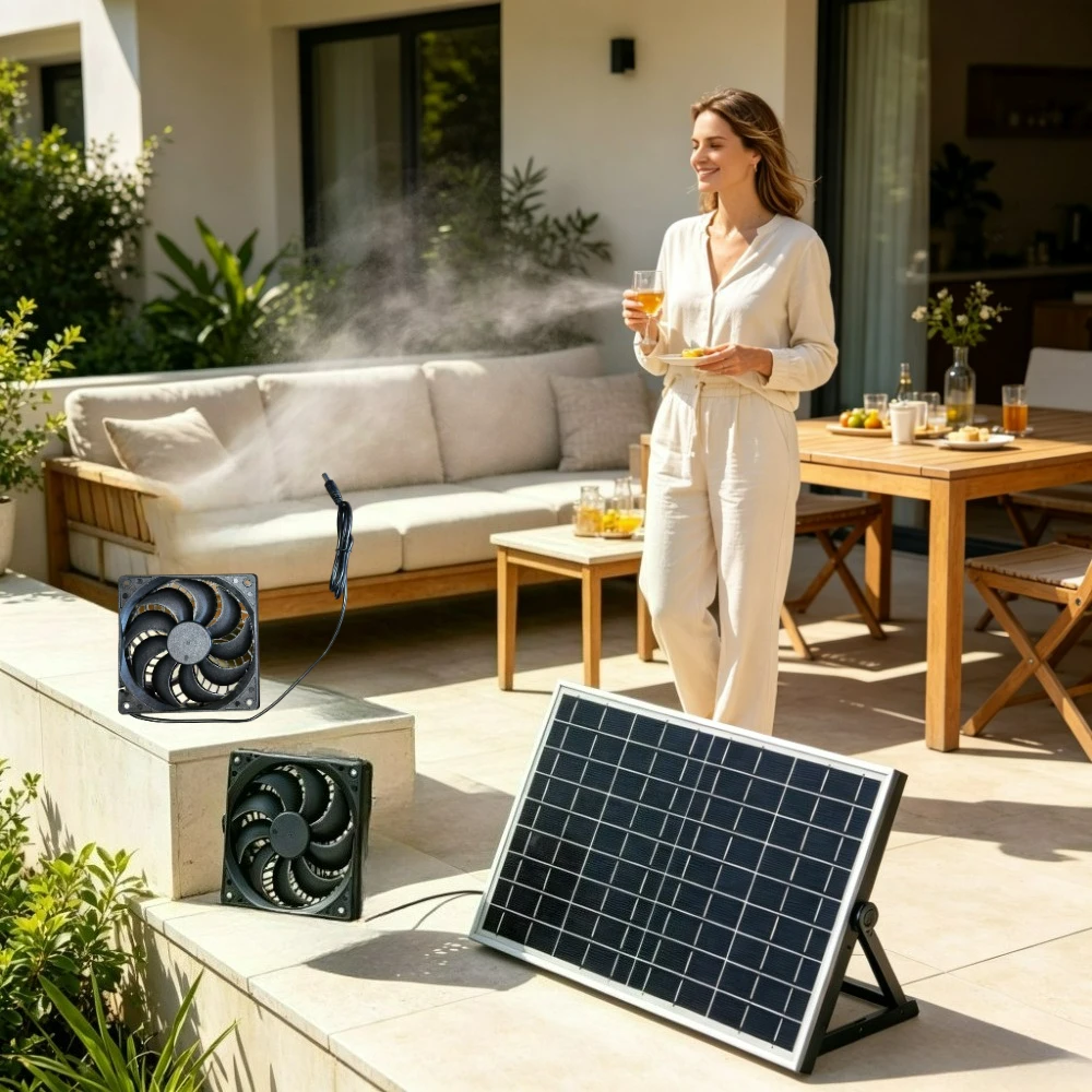 Outdoor Camping Helper 10W 15W Solar Exhaust Fan Kit with Dual Fans Weather Resistant Ventilation Cooling for Greenhouse Chicken