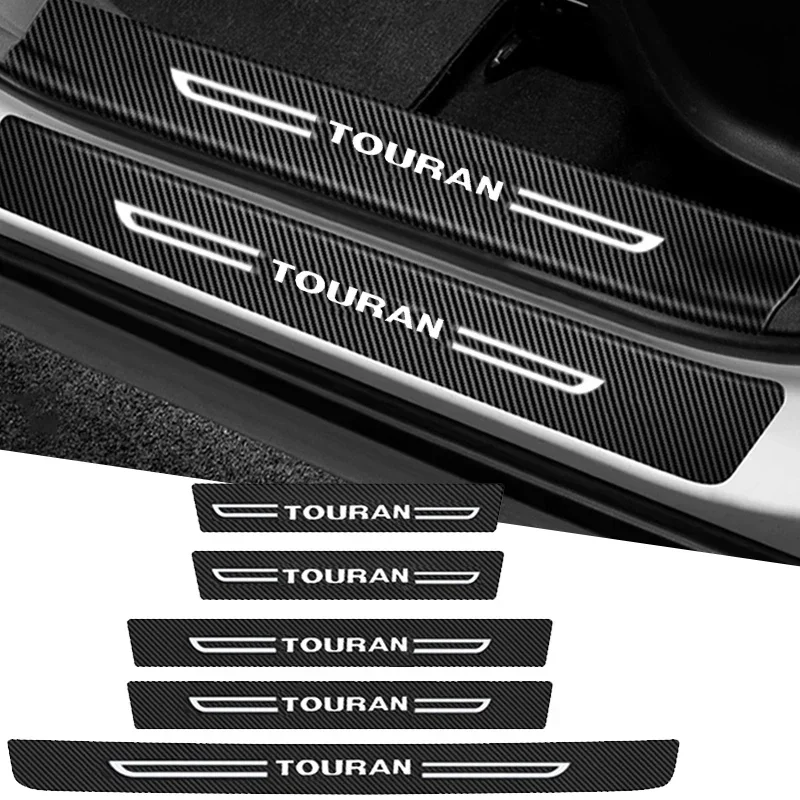 Car Door Threshold Protective Anti Scratch Stickers Decals for VW Touran Logo Trunk Doorsill Bumper Strips Tape Decor