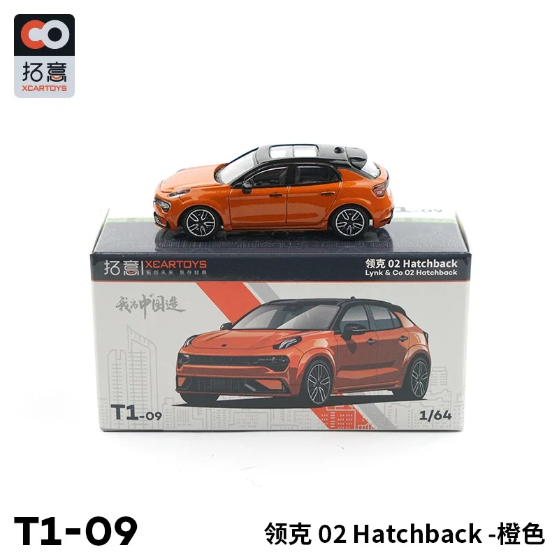 Diecast Original 1:64 Scale Lynk & Co 02 Hatchback Simulation Alloy Car Model Decoration Toy Gift Collection Souvenir Display