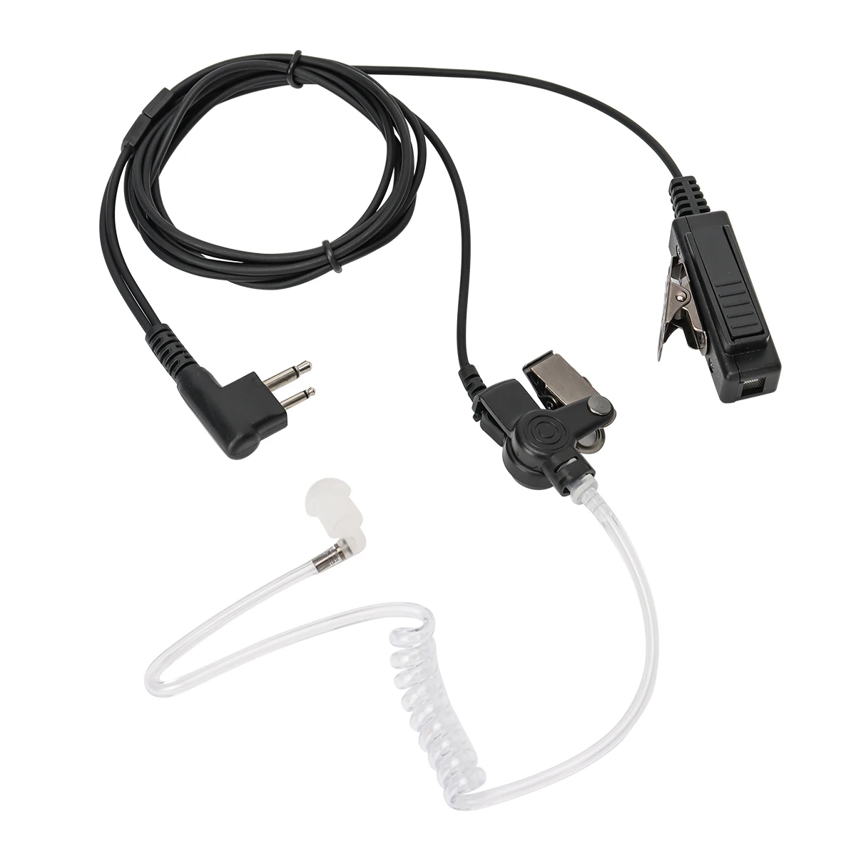 ABBREE Walkie Talkie Headset 2Pin M Plug High Performance Loudspeaker Tube Earpiece with Mic Big PTT for Motorola Two Way Radio