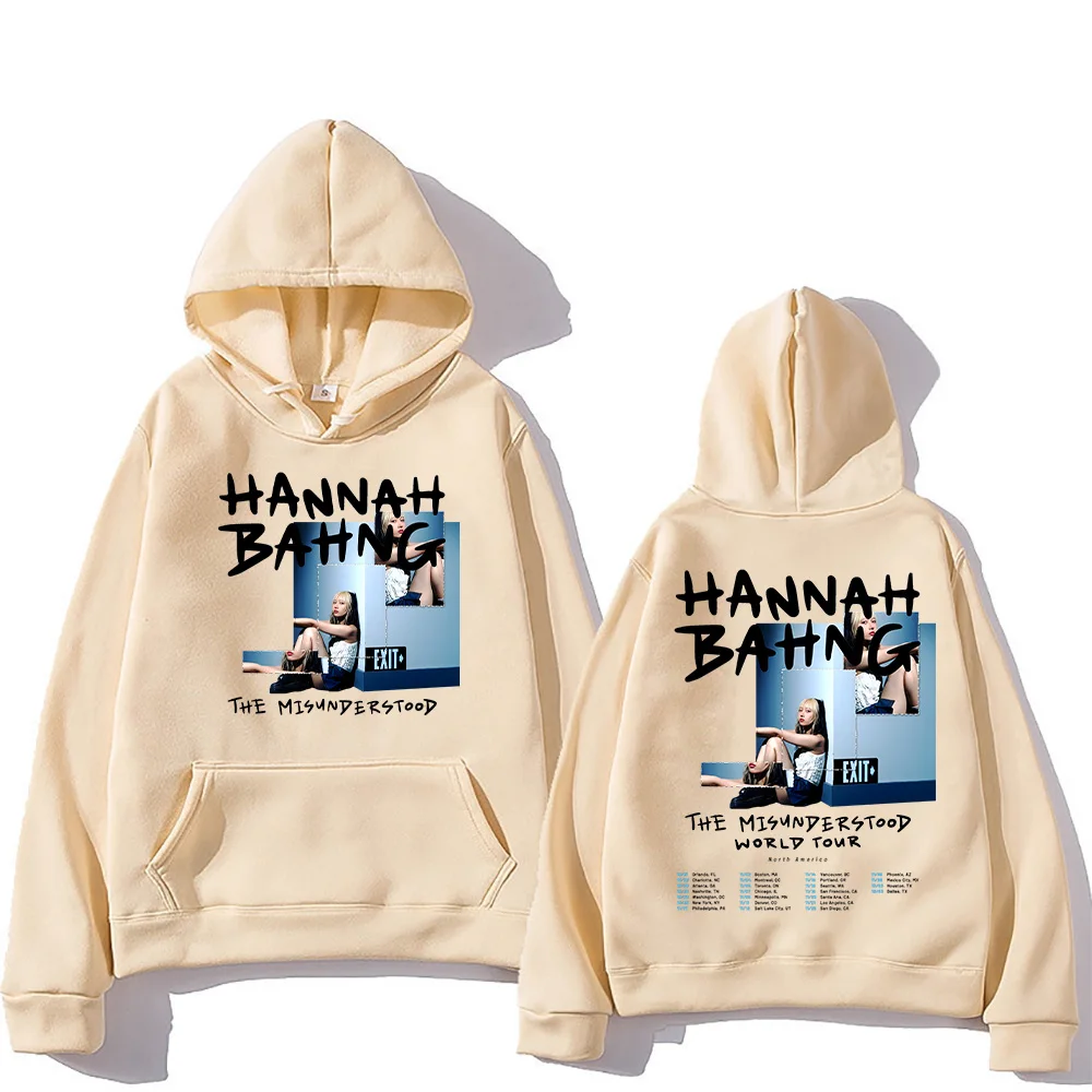 Hannah Bahng Hoodie Hannah Bahng The Misunderstood Tour 2025 Sweatshirts Fashion Y2K Clothing Unisex High Street Pullover Hoody