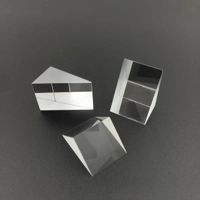 Optical Triangular Prism 10*10*10mm Right Angle Internal Reflection Prisms Mirror Reflective Surface Experiment