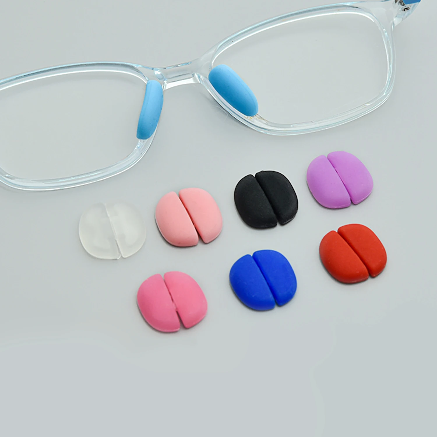 Coussinets enfichables en silicone non ald, 1 paire, pour enfant, confortable sur lunettes, insérés