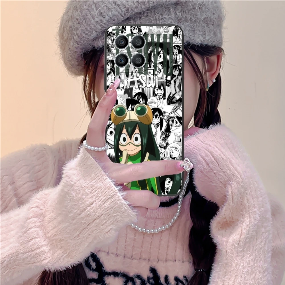 Hero Tsuyu Asui Froppy Cell Phone Case for Huawei Honor 90 80 70 60 50 30 20 10 9 8 7 Pro S SE Lite 5G Black Phone Cover Shell