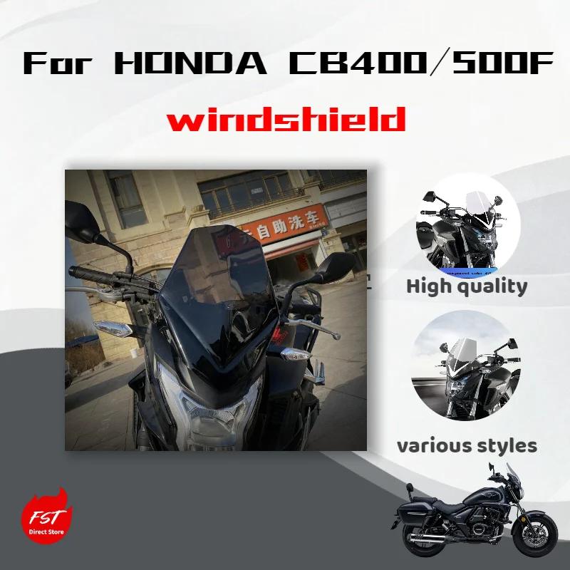 

For Honda CB400F CB500F Modified Heightened Front Windshield