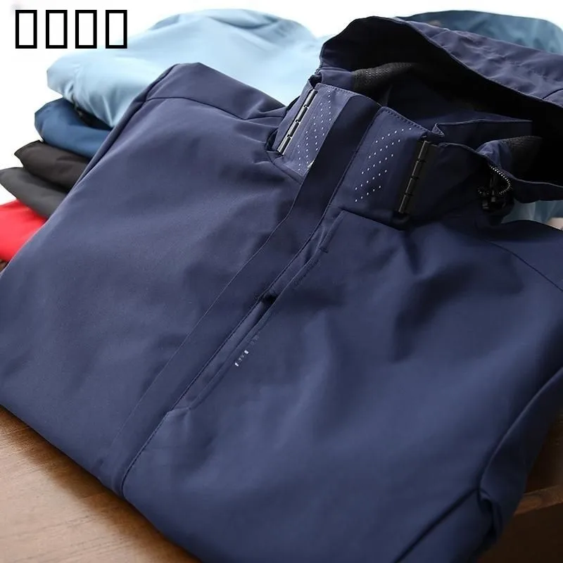 

Мужская ветрозащитная и водонепроницаемая спортивная куртка для активного отдыха, весна-осень, повседневная модная куртка из полиэстера с V-образным вырезом, укороченная модель.