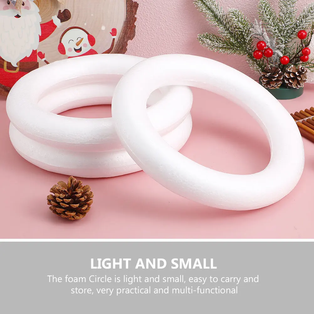 

Foam Circle Decor Blank Unfinished Craft Rings For Diy Painting, Cutting, Christmas Party Decoration, Desktop Art Crafts,
