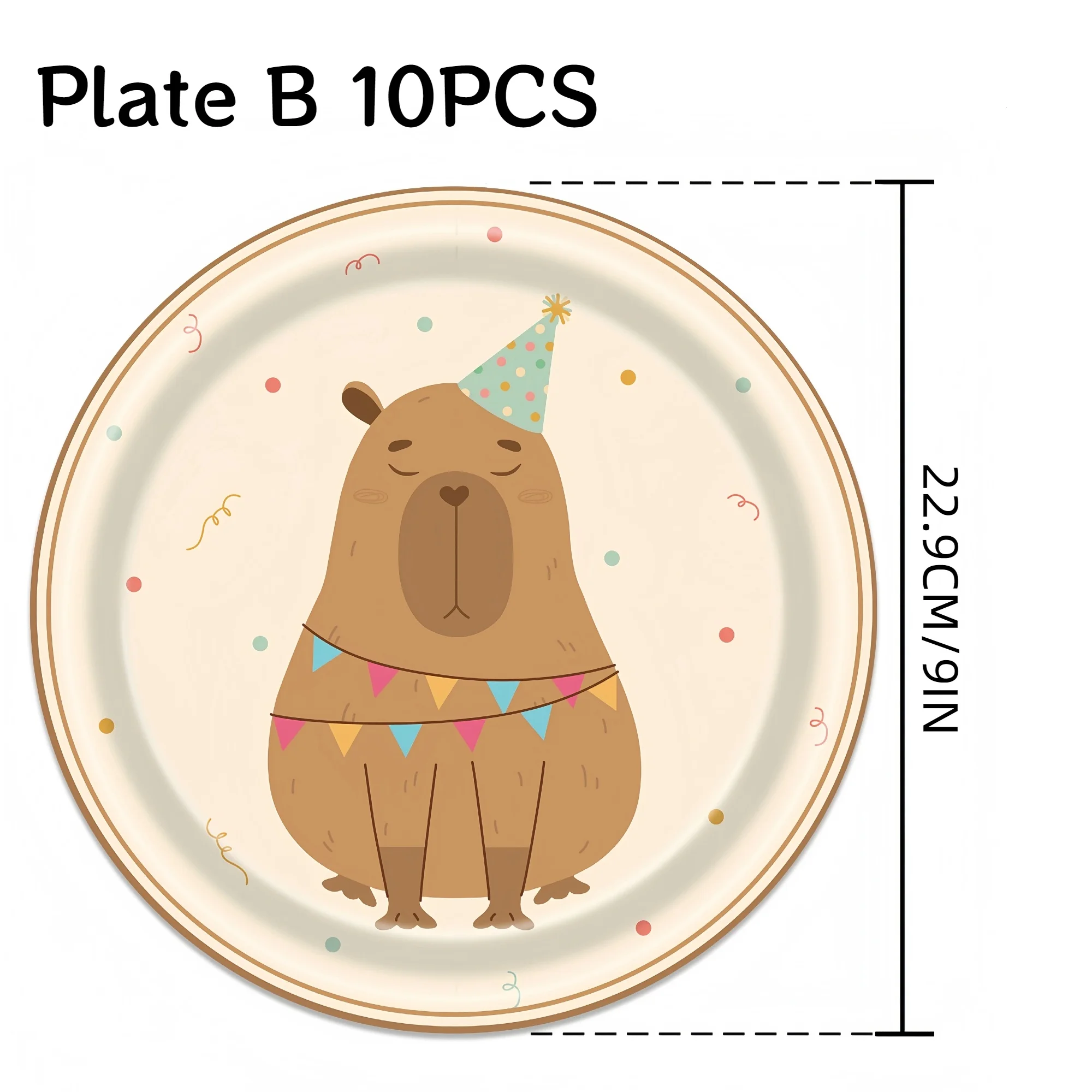 Cartoon Capybara Thema Geschirr Set Kinder Geburtstag Party Tasche Kuchen Topper Tischdecke Ballon Dekor Mädchen Gefälligkeiten Tier Supplie – Detail 2