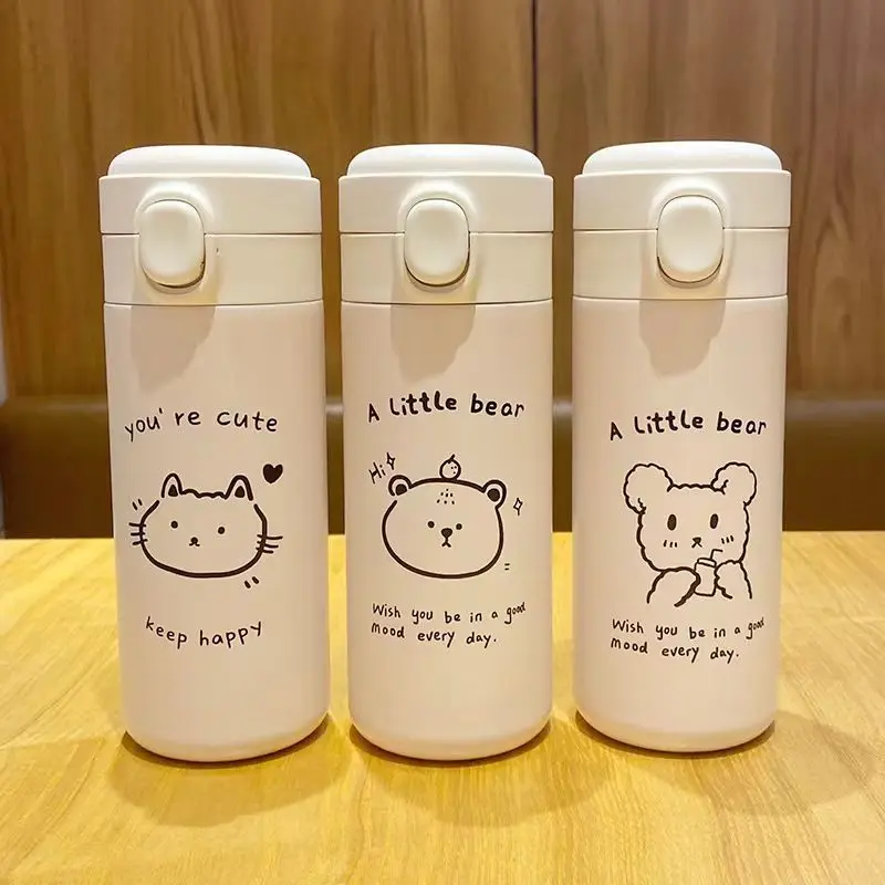 كوب ترمس محمول بسيط ومبتكر فتاة فريش تريند كوب ماء لطيف شخصية كرتونية كوب موري للطالب الذكور