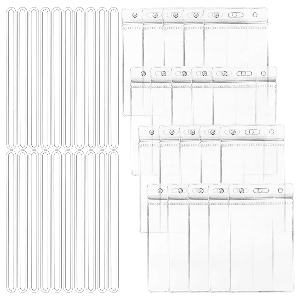

1 set 1 Set Clear Badge Holder Sleeve For Id Cards Name Badge Vertical Protective Cover Anti-Scratch Reusable Transparent Card