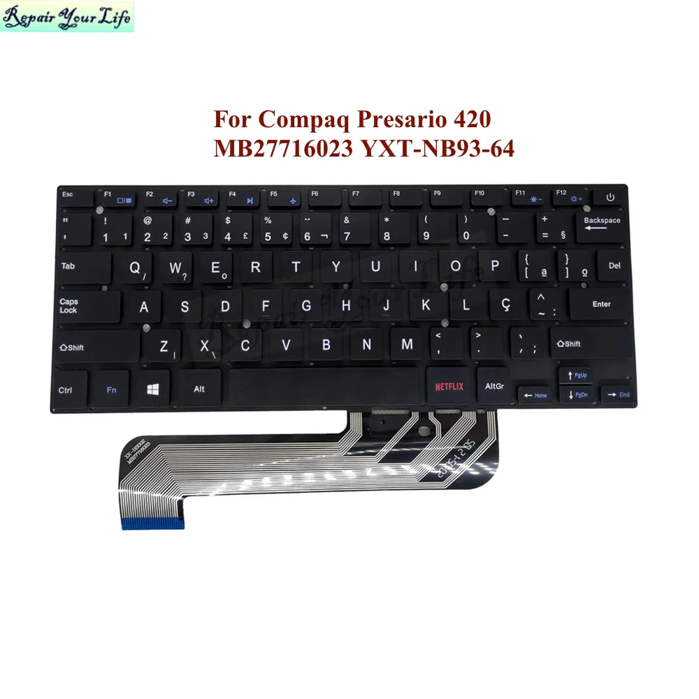 Nowa BR-PT brazylijska klawiatura do laptopa Compaq Presario 420 CQ25 klawiatury do notebooków brazylijski pasuje do portugalskiego MB 27716023   YXT-NB93-64