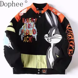 2024 New Spring Autumn Couple Baseball Jacket Hip Hop Streetwear Embroidery Motorcycle Jackets Harajuku Y2k Bomber Jacket Coat