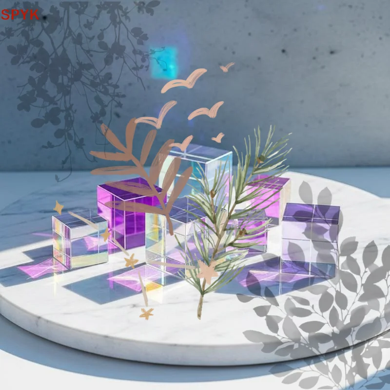 Art Craft Optical - มินิ K9 คริสตัลปริซึมคิวบ์ แก้วออปติคอล RGB กระจายแสง: