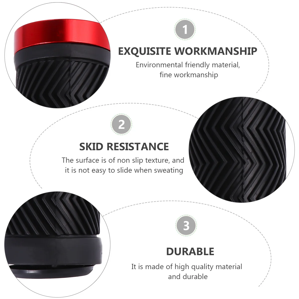 

2 pcs Rubber Handlebar Ends Durable Non-Slip Bike Grips Ergonomic Design For Mountain Cycling Ride Skid-Proof Handle Cover