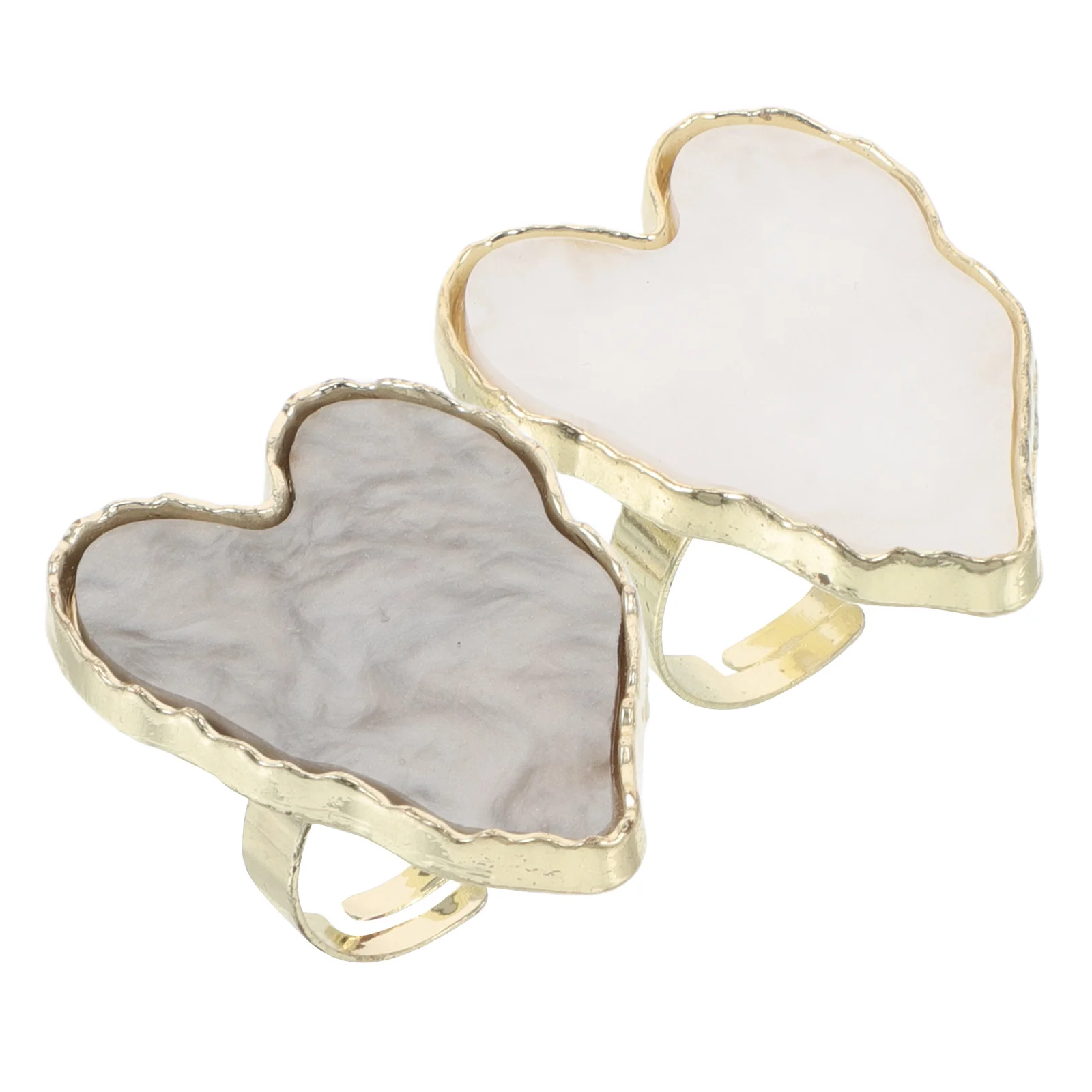 

2Pcs Nail Art Mixing Palette Rings Heart Shape Resin Gel Polish Color Mixing Tray Tools Nail Salon Manicure Accessories