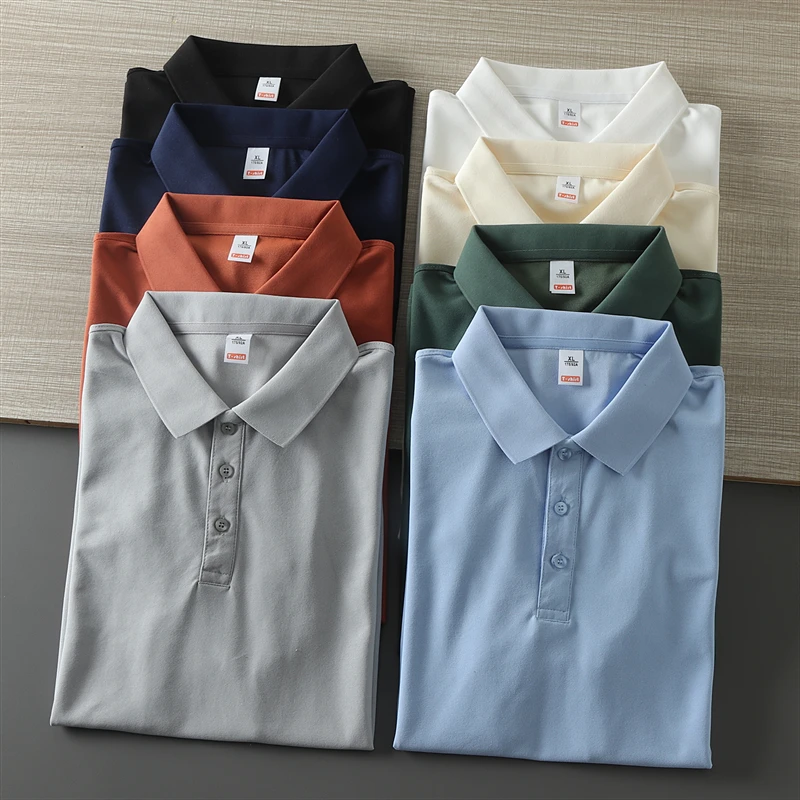 Men's Summer Business Casual Short Sleeve T-Shirt  Shirt Pure Color Tagless Standard Fit Modern Style Regular Cuff