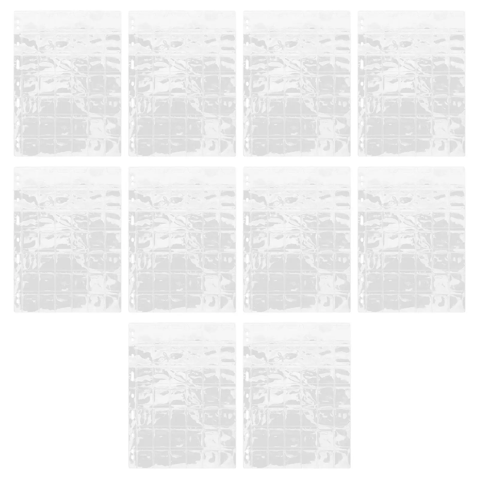 

10Pcs Coin Collection Binder Inserts 9-Hole 42 Slot Plastic Pages for Collectors Coin Storage Album Stamp Collection Supplies