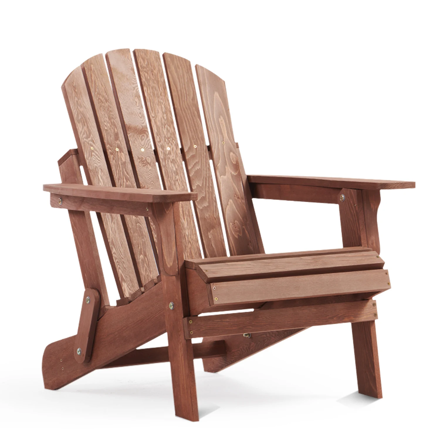 Wooden Outdoor Folding Adirondack Chair for Garden Patio Pool Deck Firepit