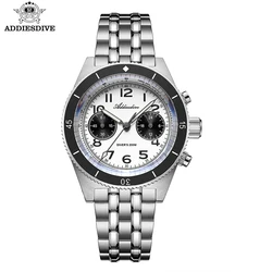 ADDIESDIVE Men's Multifunctional Chronograph Watch BGW9 Super Luminous Synthetic Sapphire Panda Two Eye Quartz Waterproof Watch