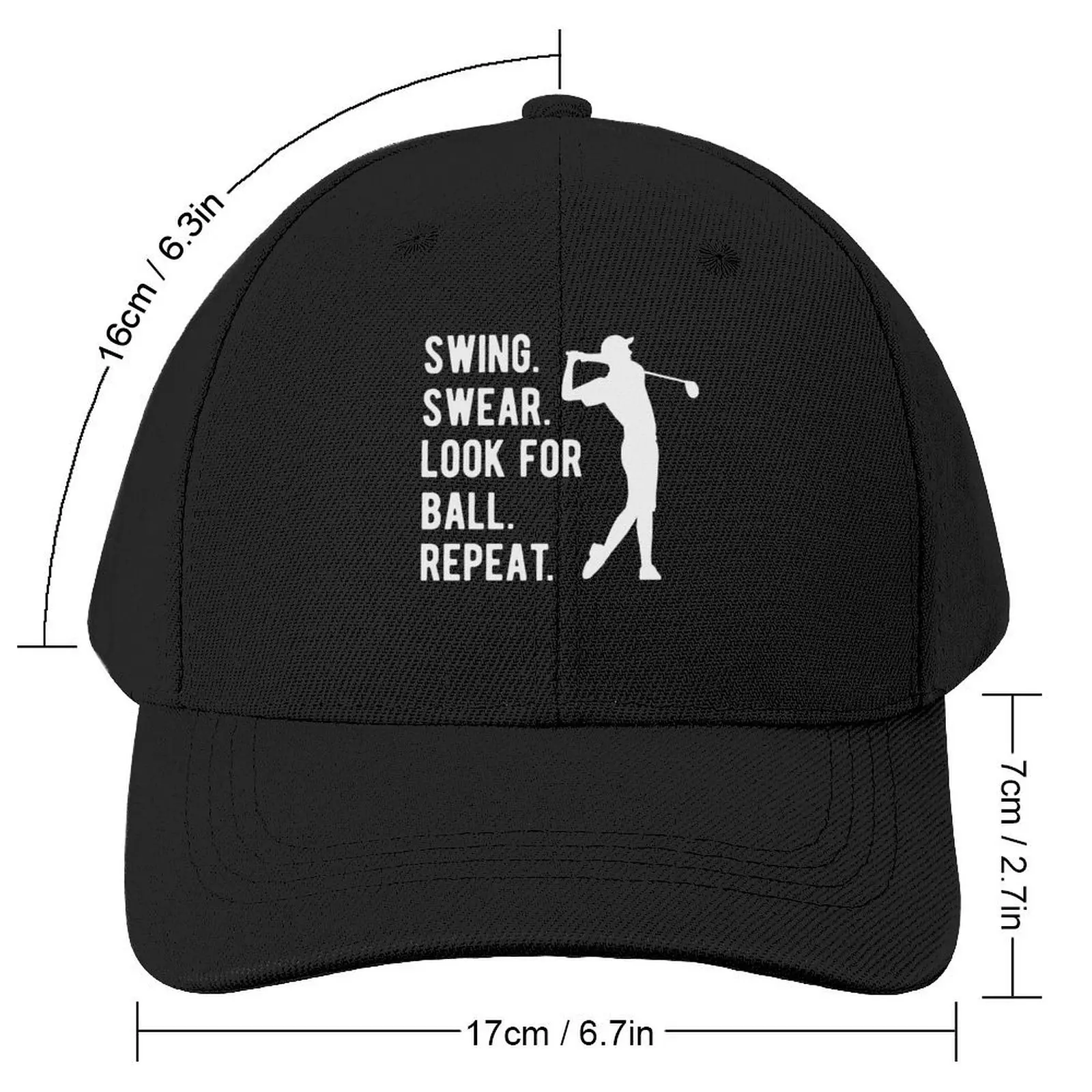 swing swear look for ball repeat golf Baseball Cap Fashion Beach Girl Men's