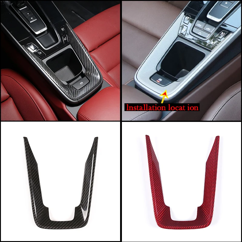 

Real Carbon Fiber Center Console Storage Compartment Frame Trim Cover for Porsche 911 992 2019-2026 GT3 RS Style 1Pc