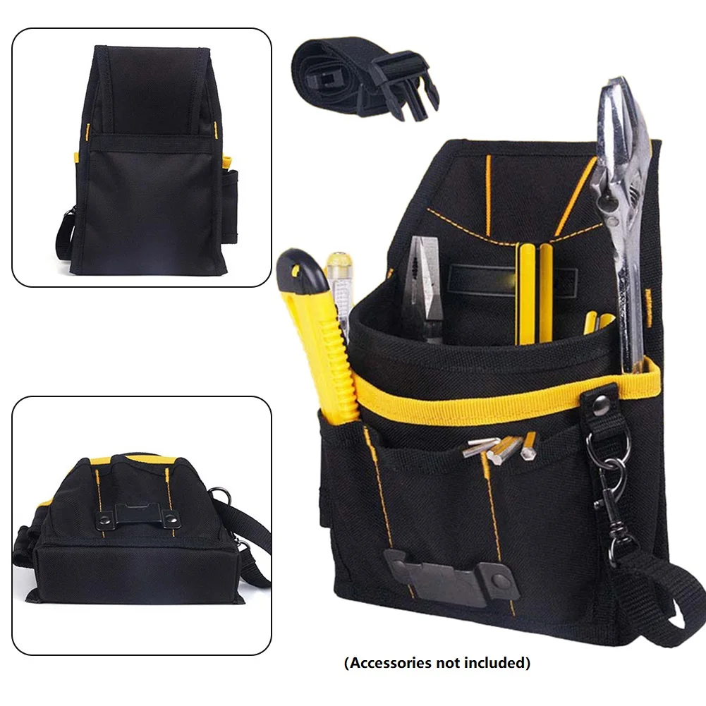 Hot Sale Brand New Protable Useful Tool Bag Waist Storage With Pockets 24*17*4cm 600D Oxford Fabric Black Holder