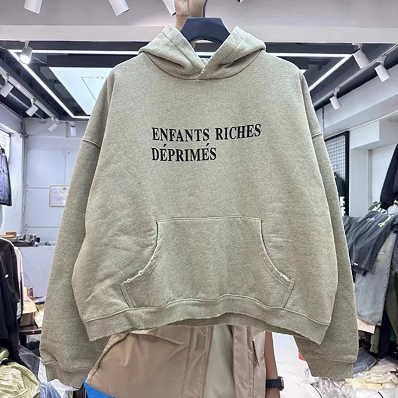 Street Oversized ERD Beautiful Washed Hoodie Letter Printed Best Quality Loose Sweatshirt Fashion Vintage Pullover Hoodie