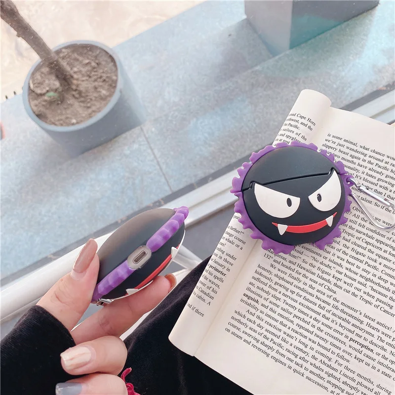 Pokemon Gastly Protective Earphone Silicone Cover For Airpods 4 Case/Airpods Pro 2 Case/Airpods 1/2/3/4 Case Kids Boy Girl