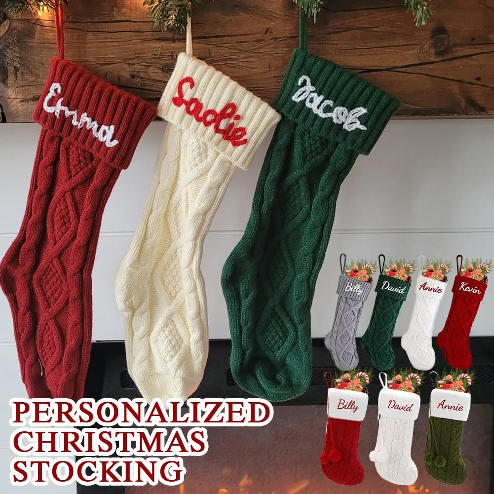 1pc 18” Custom Name Family Christmas Stocking Personalized Stocking Christmas Stockings Monogram Stocking Gifts Christmas T0Y0