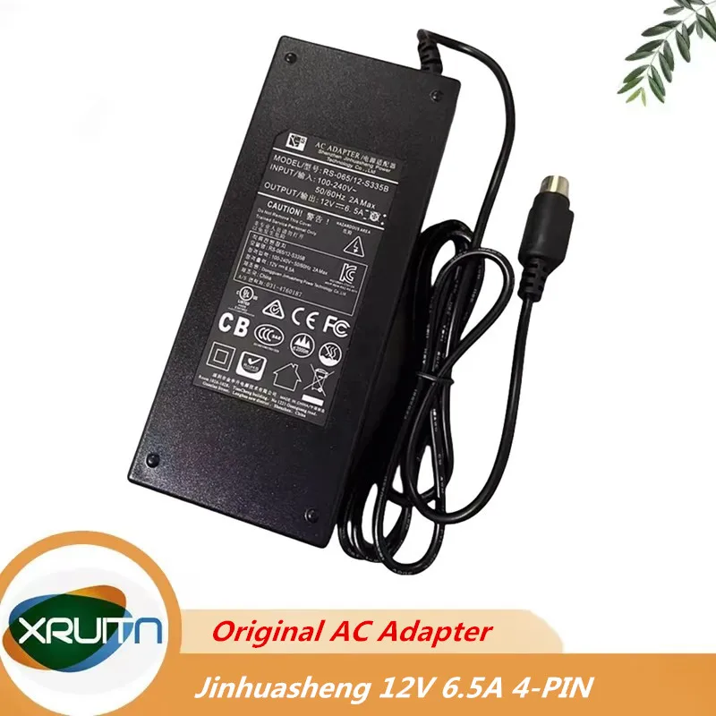 

Genuine JINHUASHENG RS-065/12-S335B 12V 6.5A 78W 4PIN (Din) AC Adapter Charger for Orico ns500ru3 Hard Disk Cabinet Power Supply