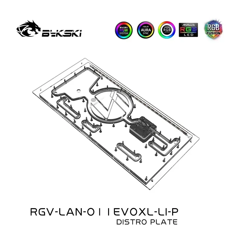 لوحة توزيع Bykski لـ LIAN LI O11 EVOXL-LI وحدة كمبيوتر كتلة تبريد المياه تدعم مضخة DDC، قارب مائي RGV-LAN-O11EVOXL-LI-P