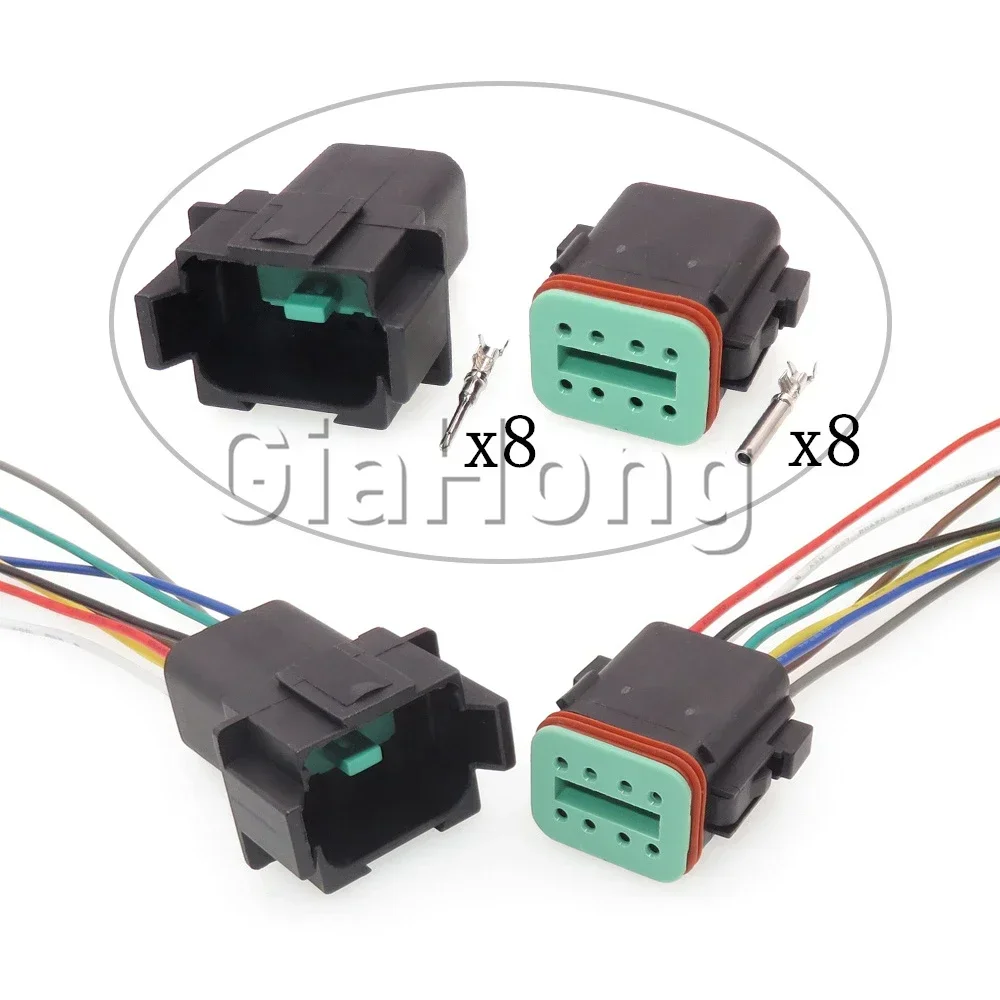 1 Set 8 Ways AC Assembly Auto Parts DT04-8P DT06-8S Car Sealed Connector Automobile Engine Wire Cable Waterproof Socket