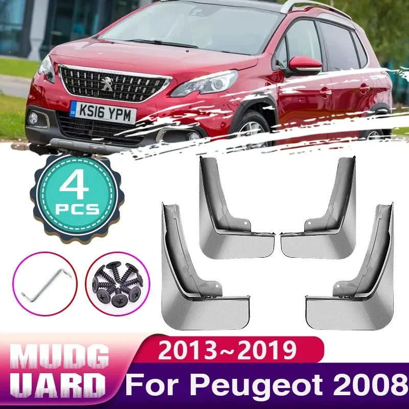 

Car Baking Paint Mudguards for Peugeot 2008 A94 2013~2019 Mud Flaps Splash Guards Front Rear Fender Mudflaps Protect Accessories