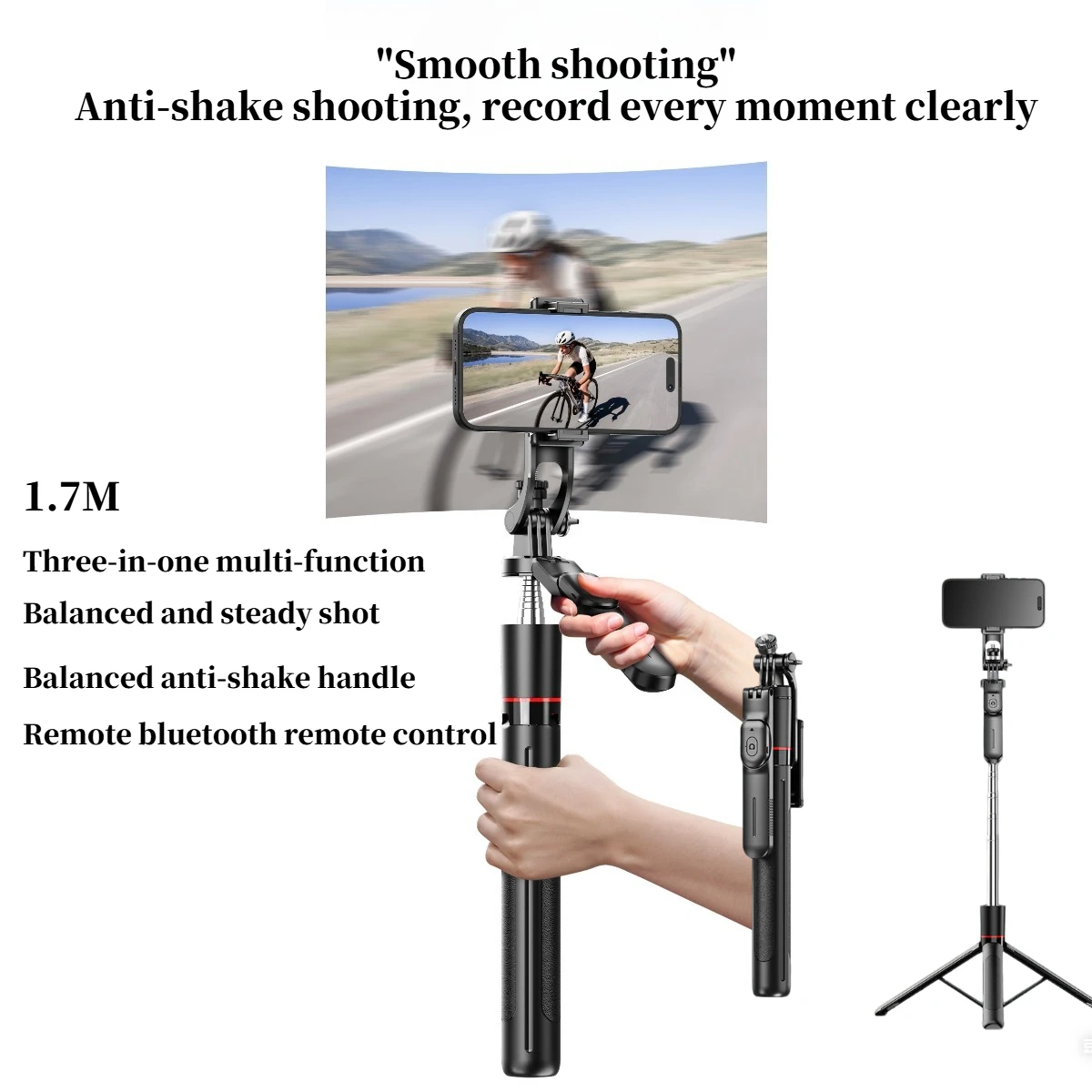 1.7m Live Broadcast Tripod F16 Selfie Stick Anti-shake Scalable Bluetooth Remote Control Tripod Mobile Phone Holder Selfie Light