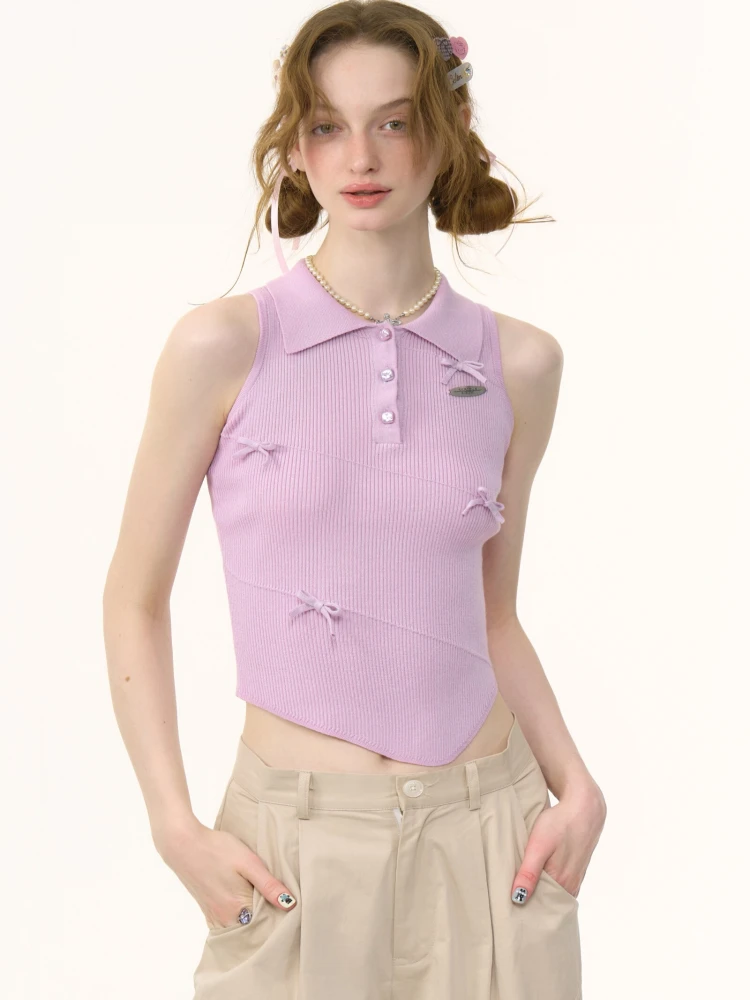 

Американский стильный приталенный жилет с асимметричным подолом и узлом, женская летняя модная верхняя одежда, короткая длина, C...