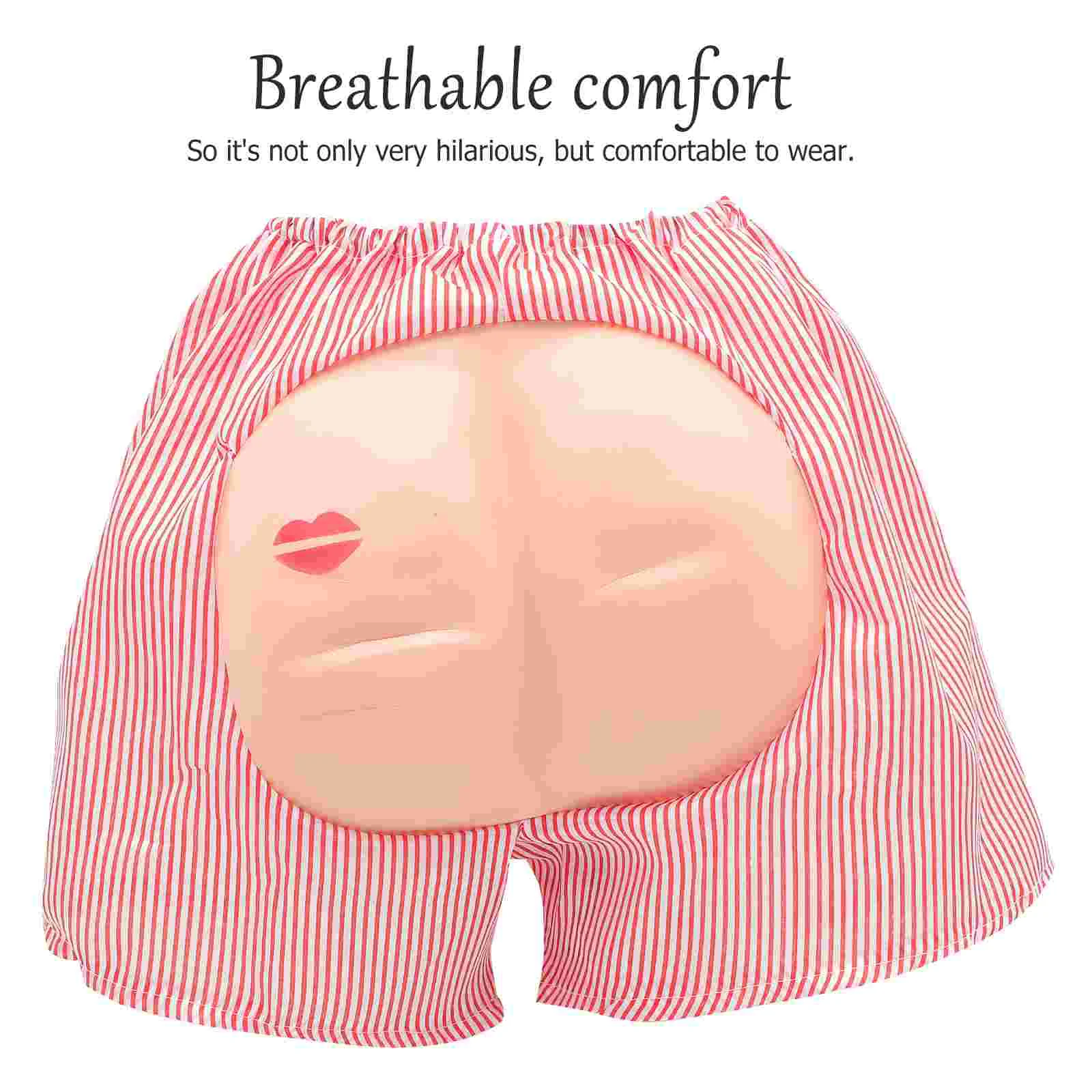 Short de Mooning Hilarant pour Adulte, Pantalon Imprimé OligButt, Bas de Costume pour ixCostumée, Bande Rouge et Blanche