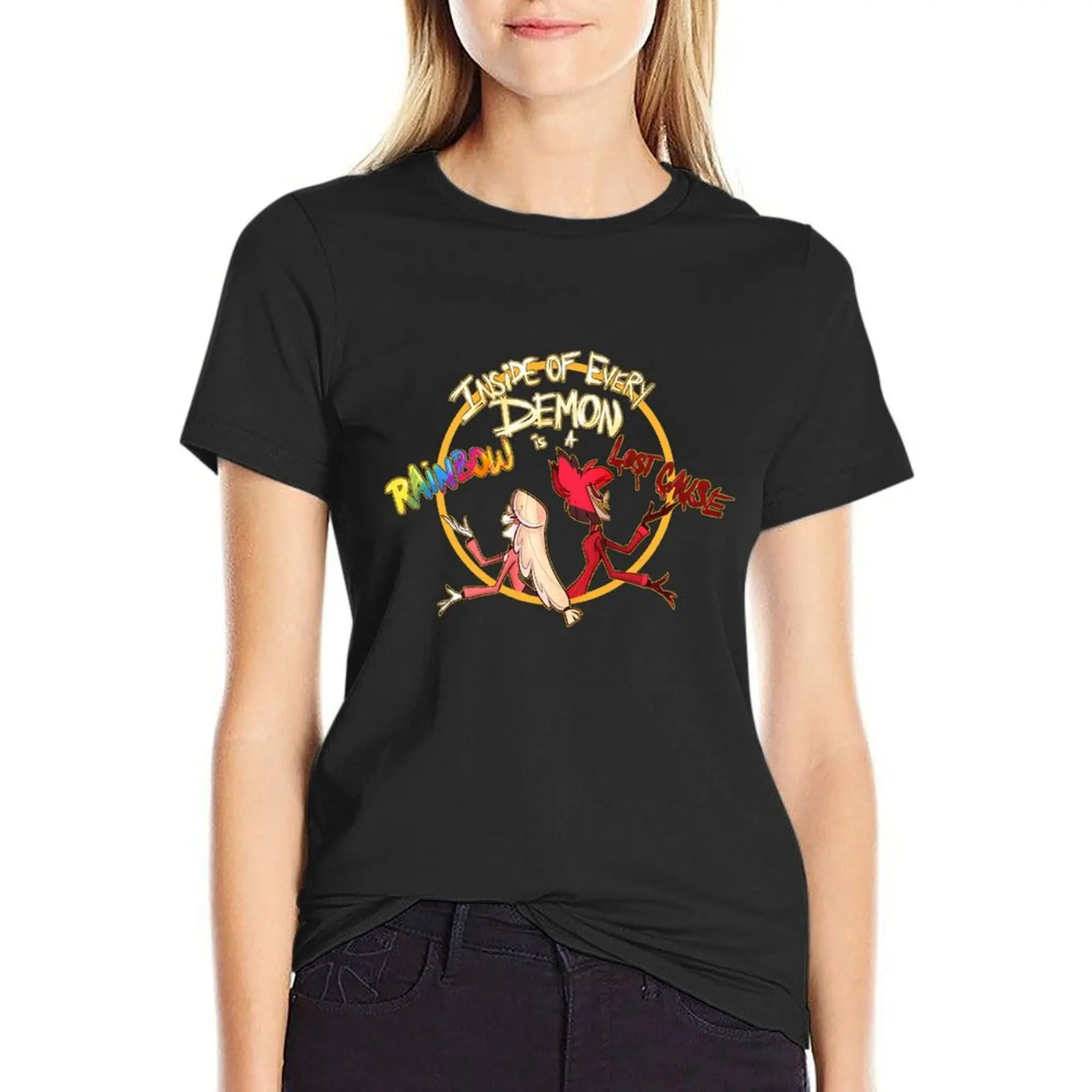 Inside of Every Demon T-Shirt oversized graphics anime clothes rock and roll t shirts for Women