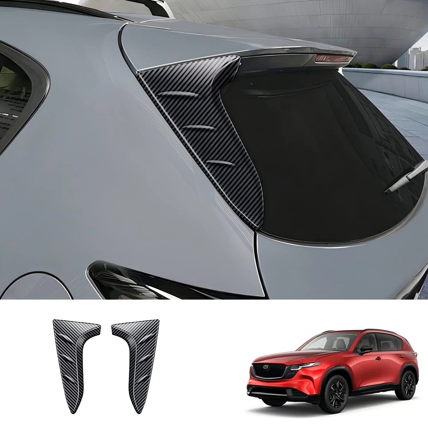

For Mazda CX-5 2026 Exterior Accessories Rear Spoiler Side Pillar Trim Cover 2Pcs