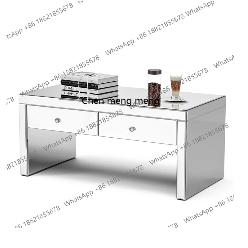 

Light luxury modern simple living room household small apartment minimalist rectangular table glass mirror furniture