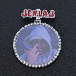 Custom Personlized Bail Big Photo Pendant 18k Gold Plated Men Hip Hop Picture Necklace Pendant Jewelry Gift Can Free Custom Logo